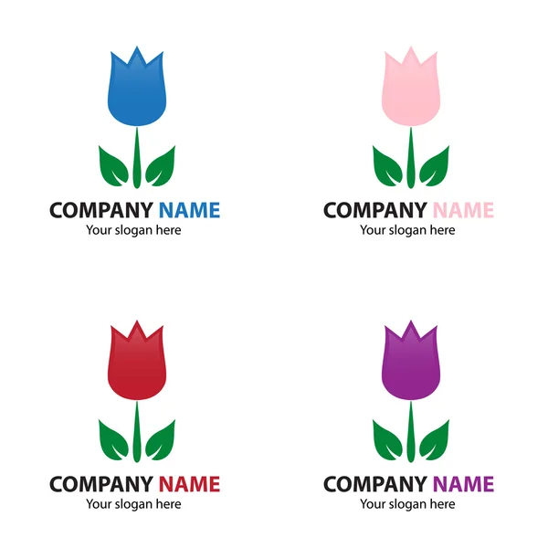 Çiçek logosu topluluğu — Stok Vektör