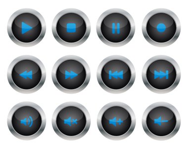 Multimedia buttons clipart