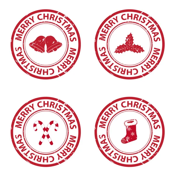 Kerstmis rubber stamps — Stockvector
