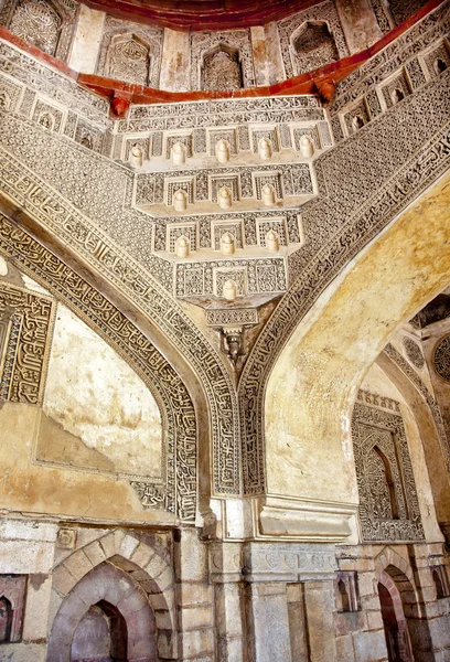 Decorazioni all'interno Sheesh Shish Gumbad Tomba Lodi Giardini Nuovo Del — Foto Stock