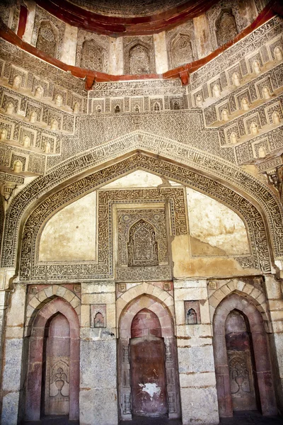 Decorazioni all'interno Sheesh Shish Gumbad Tomba Lodi Giardini Nuovo Del — Foto Stock