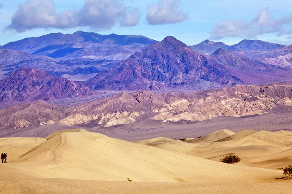 Mesquite ploché duny grapevine hory death valley national pa — Stock fotografie