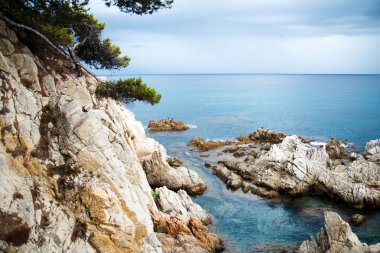 Costa brava peyzaj yakınındaki bir lloret de mar, Katalonya, İspanya.