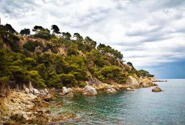 Costa brava peyzaj yakınındaki bir lloret de mar, Katalonya, İspanya.