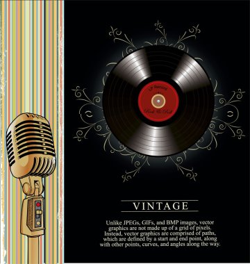 Retro music background clipart