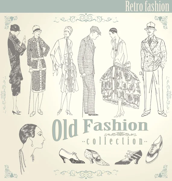 Set de moda retro — Archivo Imágenes Vectoriales