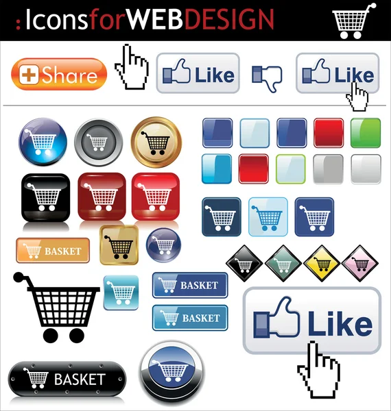 Web buttons big pack — Stock Vector