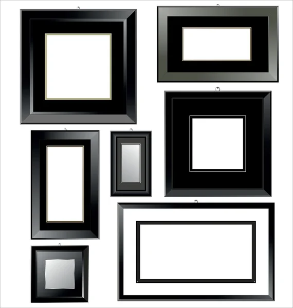 Empty black Frames — Stock Vector