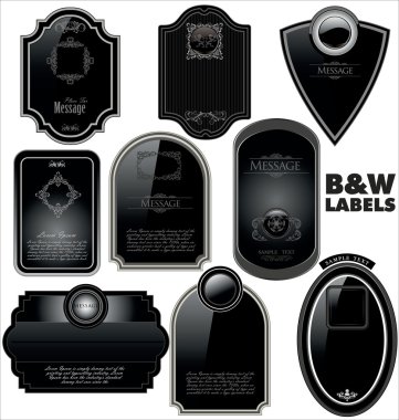 Black labels clipart