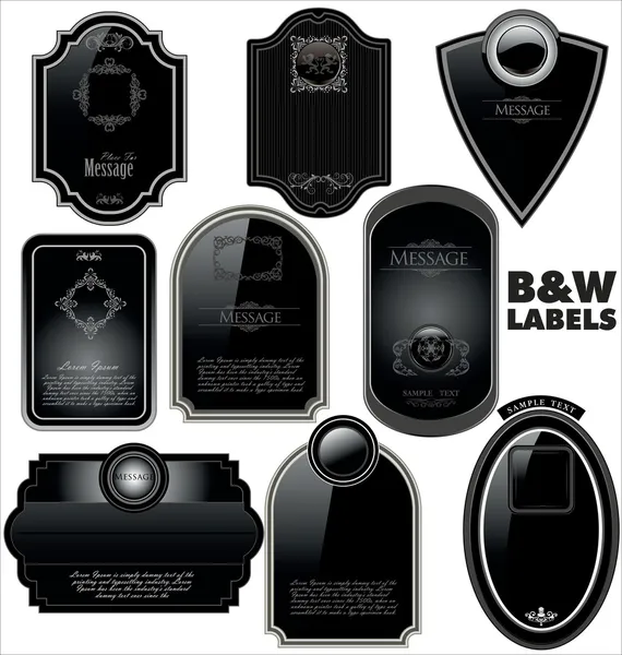 Étiquettes noires — Image vectorielle