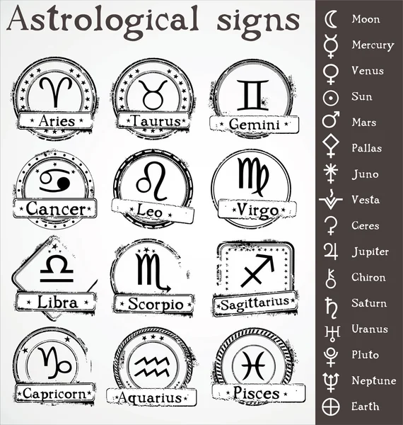 Segni astrologici — Vettoriale Stock