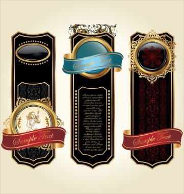 Gold-framed labels clipart