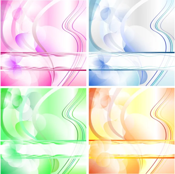 Burbujas deseando tarjeta en 4 colores — Vector de stock