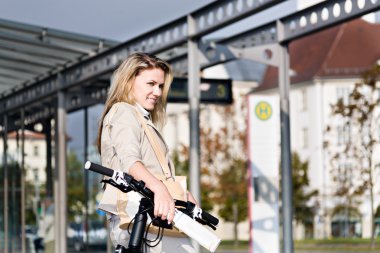 Cycling in the city clipart