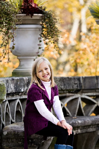 Girl in the autumn park — Stock Photo, Image