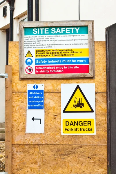 Building site signs — Stok fotoğraf