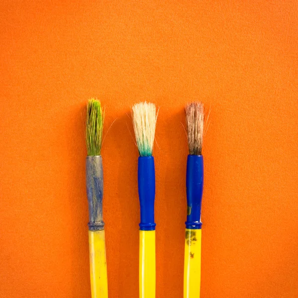 Used paint brushes — Stock Photo, Image