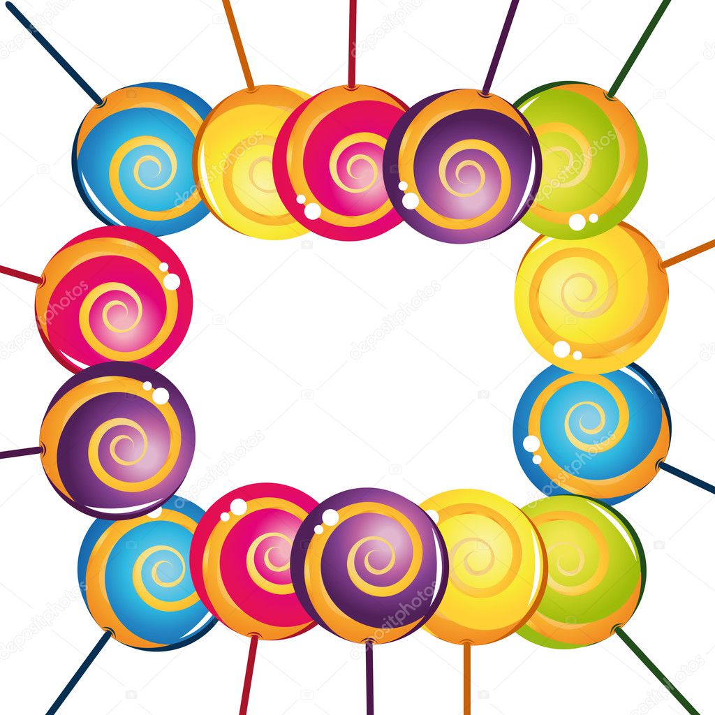 Colorful delicious lollipop collection