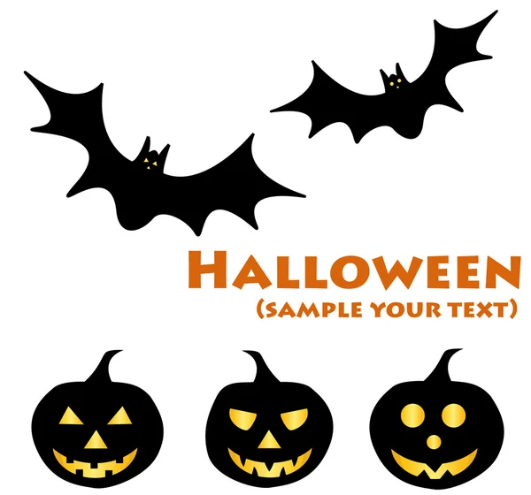 stock vector Halloween pumpkin and bat