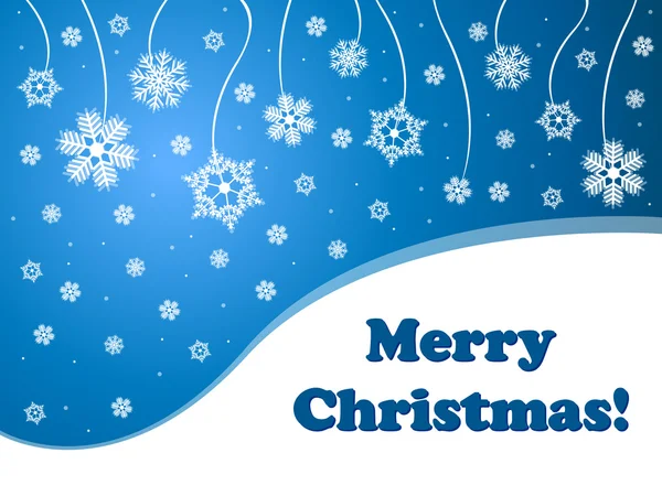 Flocons de neige fond bleu joyeux Noël — Image vectorielle