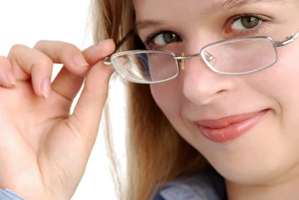 Flicka med glasögon — Stockfoto