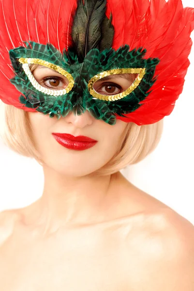 Portrait of girl in mask — Stock Photo, Image