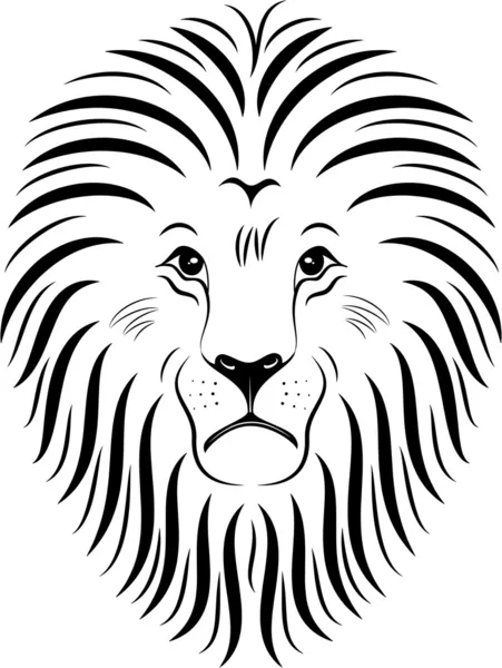 Animal Outline Clipart-lion face 1 black outline clip art