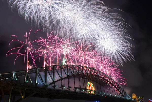 Puente del puerto de Sydney Año Nuevo — Foto de Stock