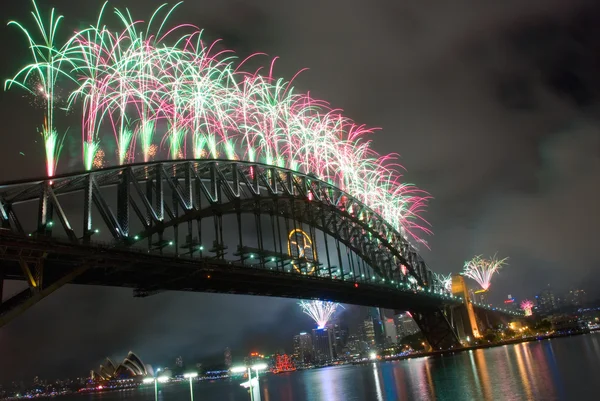 Puente del puerto de Sydney Año Nuevo — Foto de Stock
