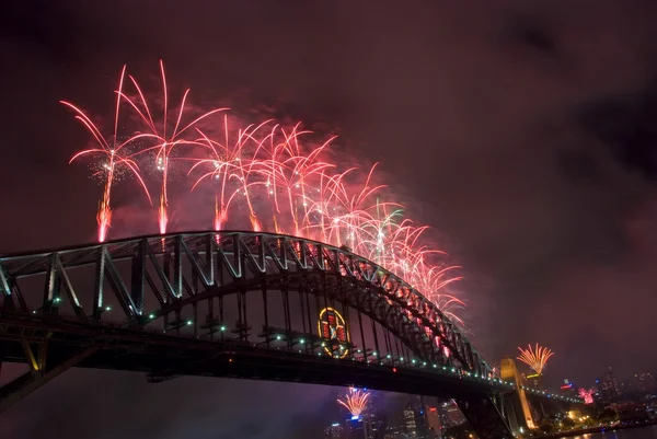 Sydney harbour bridge nyår — Stockfoto