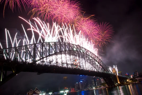 Sydney harbour bridge nyår — Stockfoto