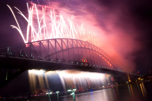 Sydney Harbour Bridge Ano Novo — Fotografia de Stock