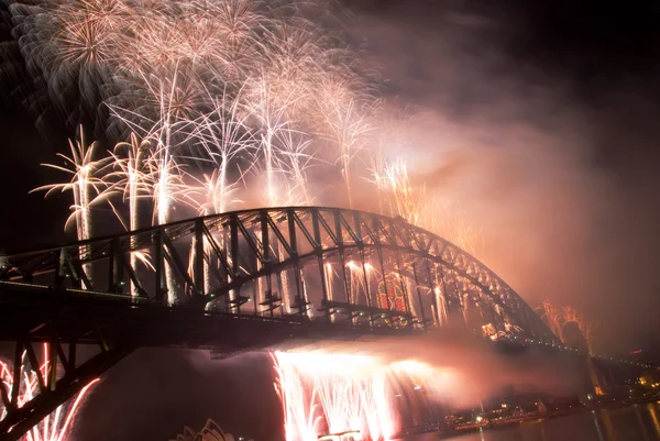 悉尼港湾大桥新的一年 — 图库照片
