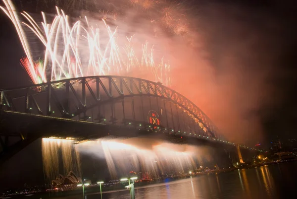 Sydney Harbour Bridge Ano Novo — Fotografia de Stock