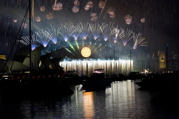 Sydney harbour bridge yeni yıl — Stok fotoğraf
