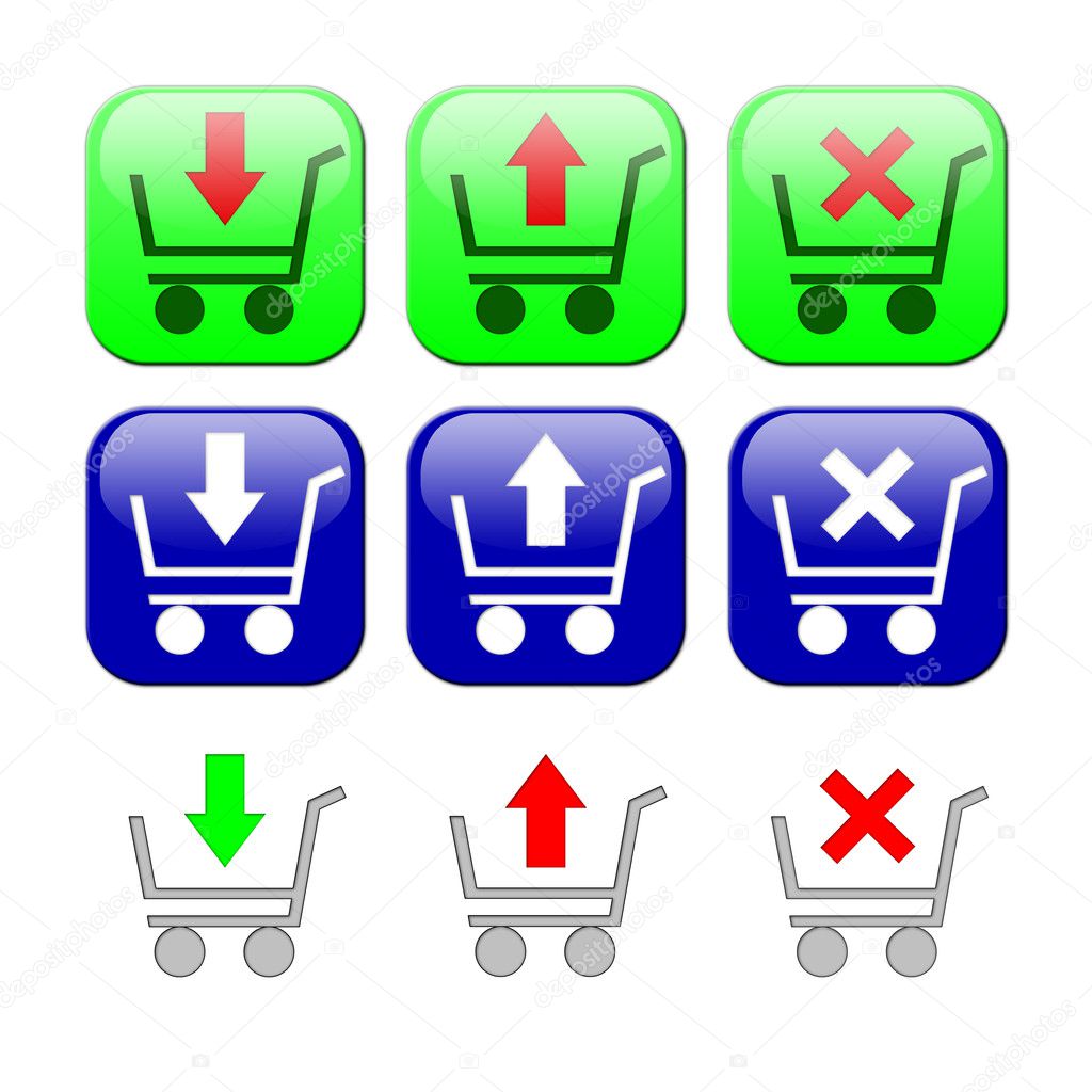 Shopping carts. Set of icons