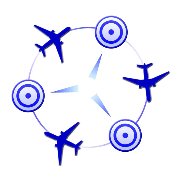 Логотип с самолетами голубого цвета — стоковое фото