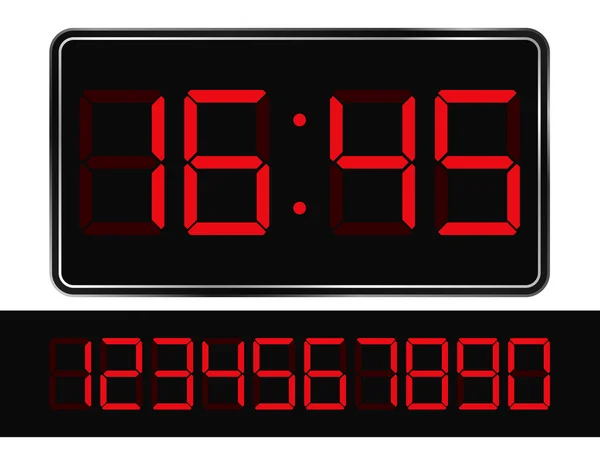 Reloj digital rojo vector — Vector de stock