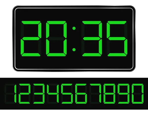 ベクトル緑デジタル時計 — ストックベクタ