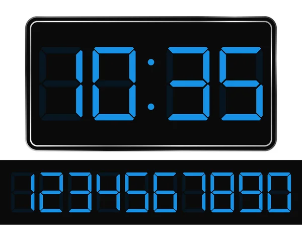 Vektorové modré digitální hodiny — Stockový vektor