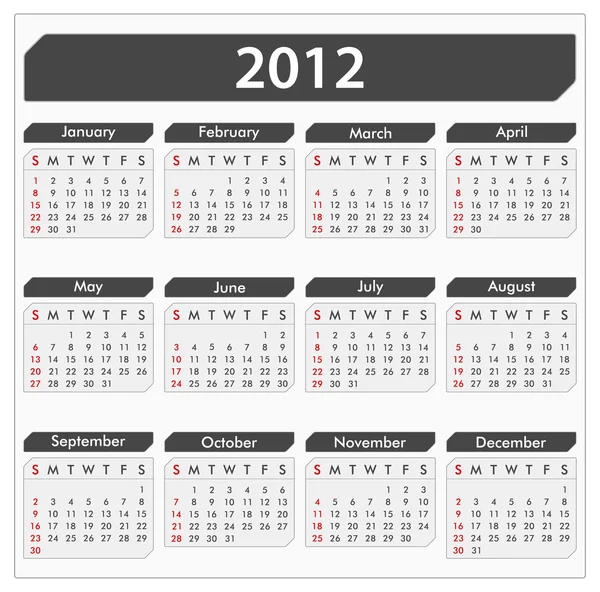 Vektorové Kalendář 2012 — Stockový vektor
