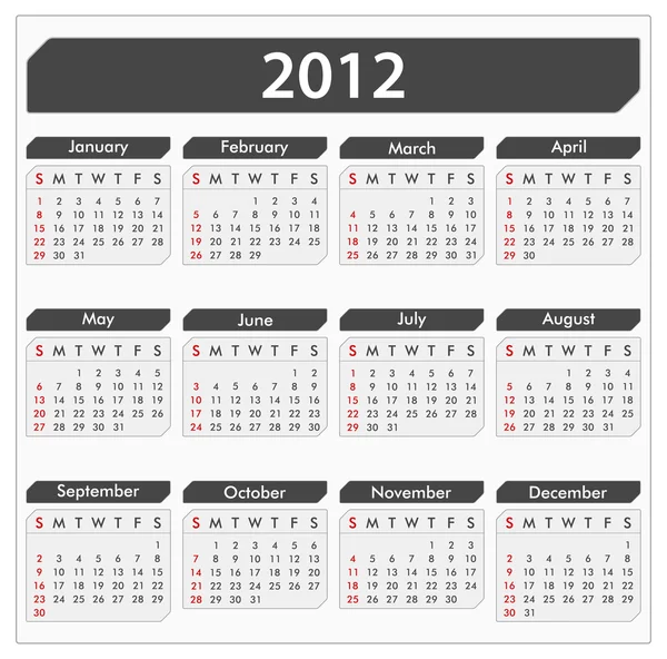 Vector kalender 2012 — Stockvector