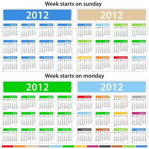 2012 kalenders — Stockvector