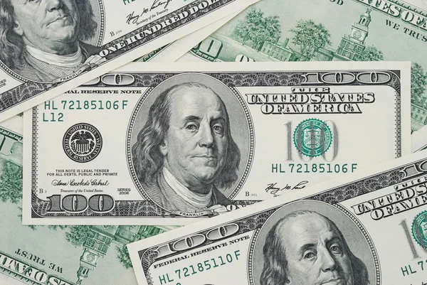 One hundred dollar bills — Stock Photo, Image