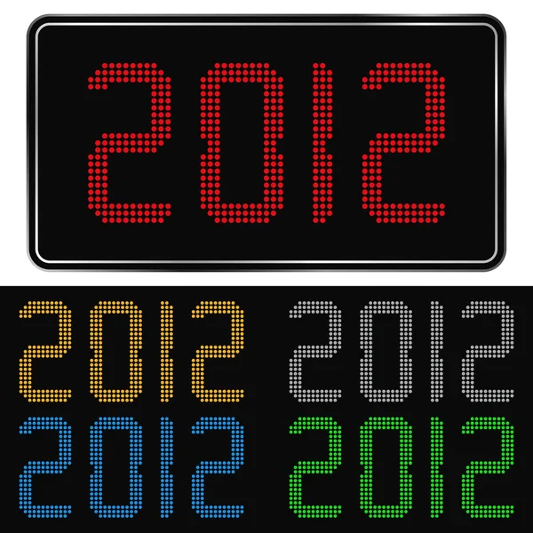 Dígitos vetoriais de ano novo 2012 — Vetor de Stock