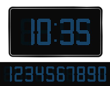 Vector Blue Digital Clock clipart