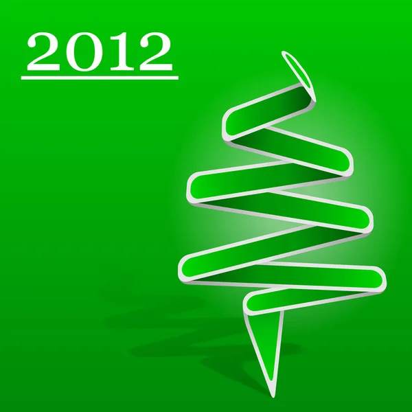 ベクトル緑折り紙クリスマス ツリー — ストックベクタ