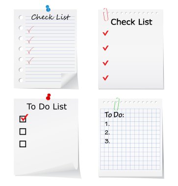 Check list and To Do list clipart