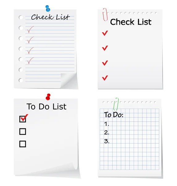 Checkliste und To Do-Liste — Stockvektor