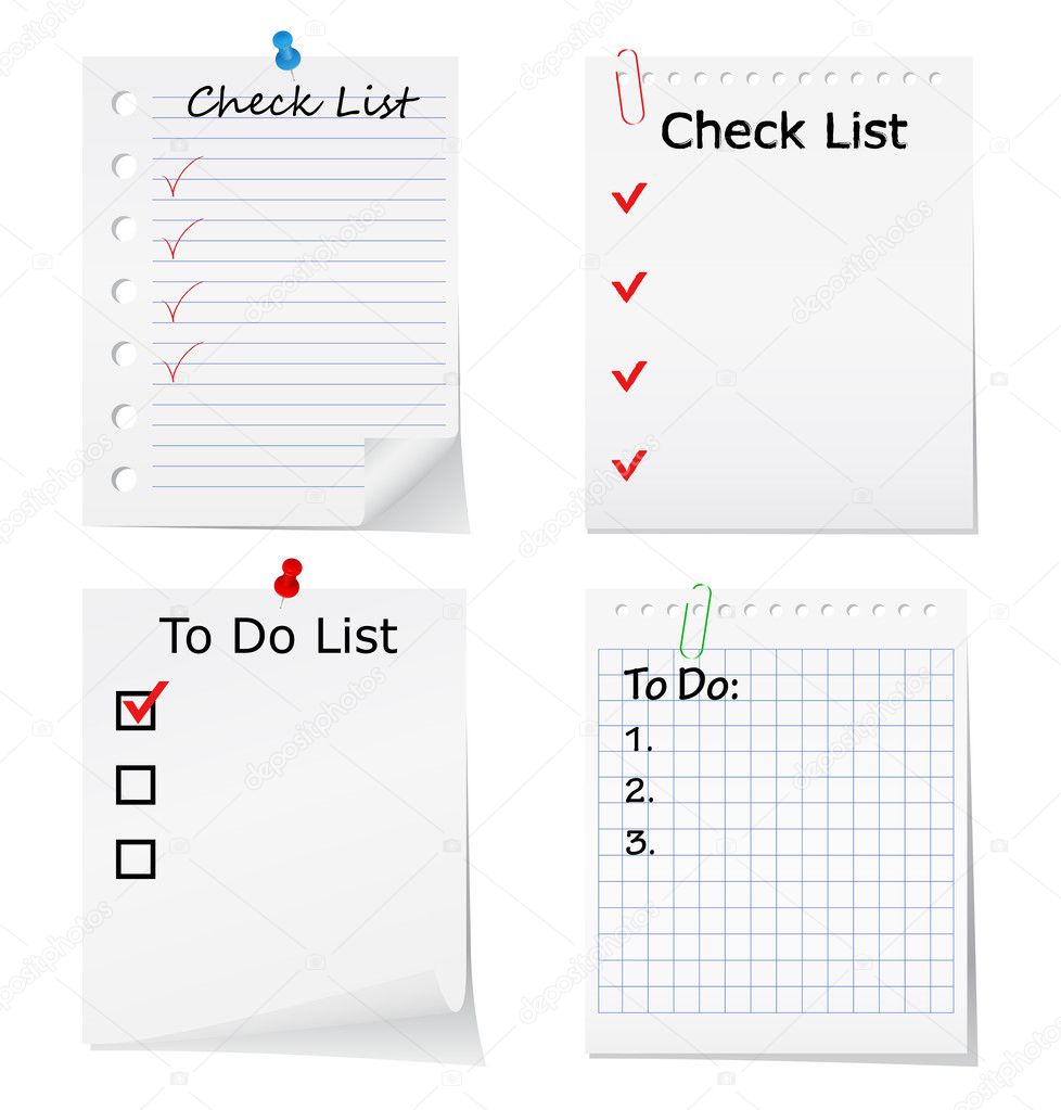 Check list and To Do list
